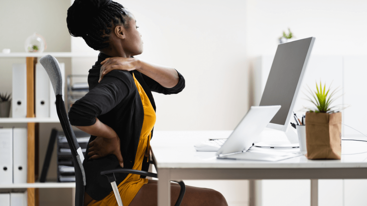 Back and neck pain at office desk